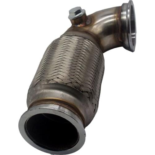 2.5" V-Band Downpipe Low Profile 90Degree W/ Flex Bellows Down-pipe For Car