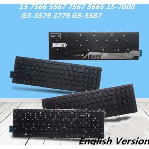 Laptop English Keyboard For Dell 15 7566 5567 7567 5665 15-7000 G3-3579 3779 G5-5587 Notebook Replacement layout Keyboard