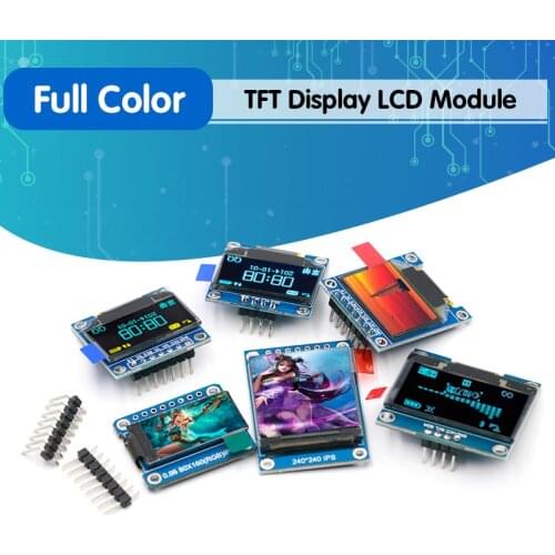 TFT Display 0.96 1.3 1.44 1.8 inch IPS 7P SPI HD 65K Full Color LCD Module ST7735 / ST7789 Drive IC 80*160 240*240 (Not OLED)