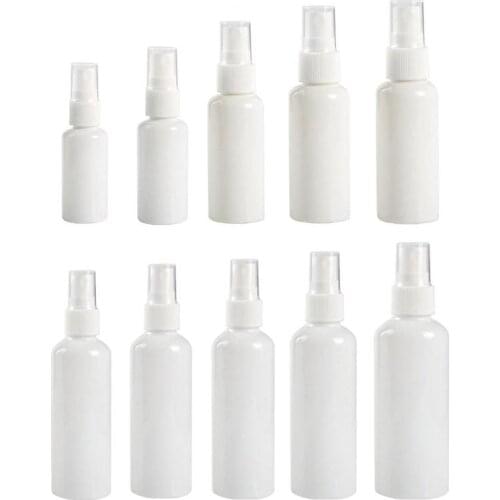 Portable Travel White Plastic PP Perfume Atomizer Empty Spray Bottle 30ml/50ml/60ml/75ml/80ml/100ml/120ml/150ml/180ml/250ml