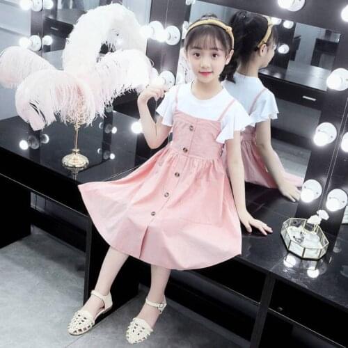 Baby Girls Casual Short Sleeve Knee Length Dress Summer Dresses Girl Princess Birthday Dress For Age 4 5 6 7 8 9 10 11 12 13