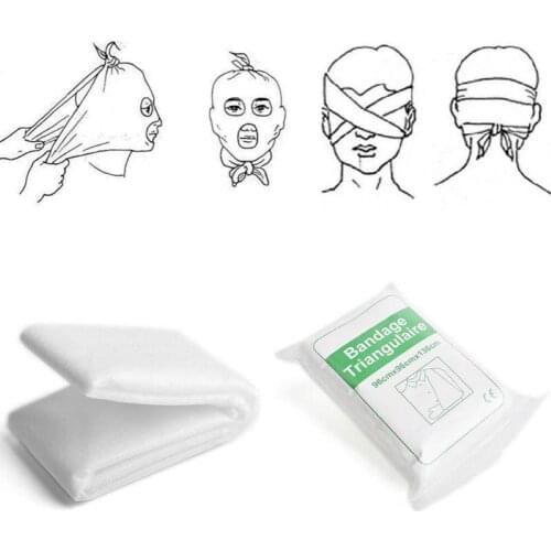 2 PCS Medical Burn Dressing Portable Thick Non-woven Fabric Triangular Bandage Wrap Outdoor Emergency Wound Care First Aid Kit