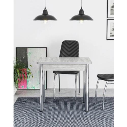 Rectangle Dining table Folding Swivel Design Chipboard Material, chrome-plated leg with adjustable glides 780х580х750