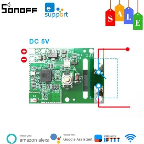 SONOFF RE5V1C-5V Wifi Relay Module Smart Home Remote Control Electrical Devices Via Ewelink APP Work With Alexa Google Home