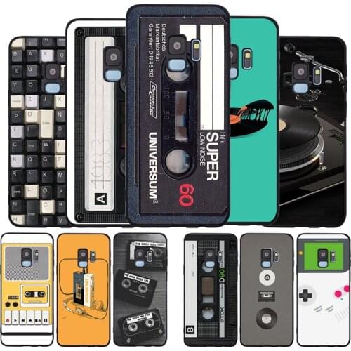 Retro music tape game console Soft Case For Samsung S20 S10 S9 S8 S7 S6 EDGE Plus Lite For Note 8 9 10 Cover A7 A8 A9 black