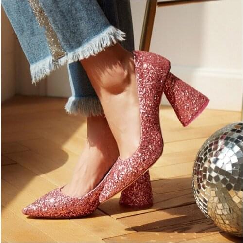 Luxury Design Bling Women Shoes High Heels sapatos mulher Strange Style heels Ladies Pumps Pointed Toe Party Dress Wedding Shoes