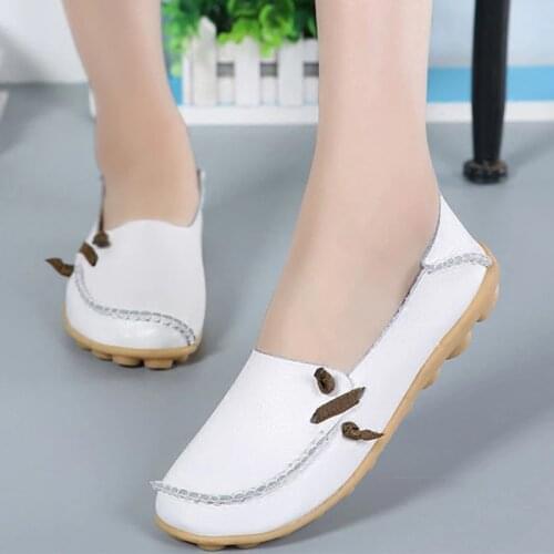 Shoes Women Genuine Leather Flat Shoes Women 2019 Summer Fashion Loafers Soft Ladies Casual Flat Shoes Woman Moccasins Shoes