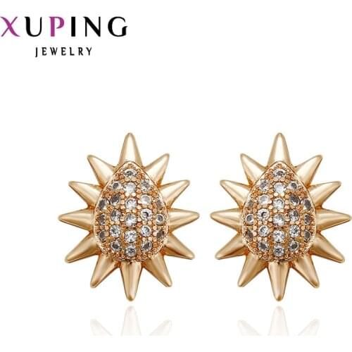 Xuping Fashion Earring New Fashion Special Gold Color Plated Stud Earrings Jewelry Women Gift 27985