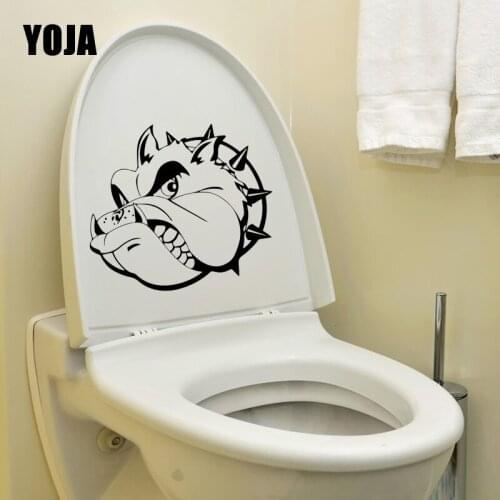 YOJA 23X21CM Wall Stickers Toilet Decal Dog Animal Bulldog Kids Room Decoration T5-1504