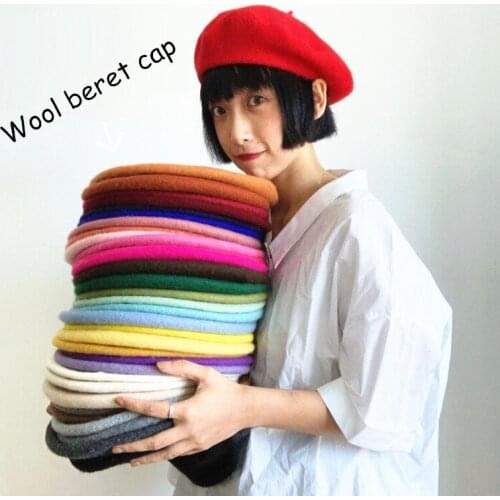 Winter lady women casual woolen beret cap New lady thick wool warm pumpkin hats Soft comfortable artist octagonal hat gorros