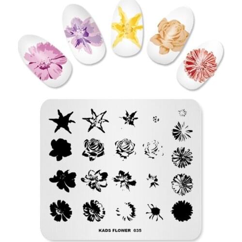 1PC 7cm*8cm Cleaning Pattern Series Template DIY Image Stencil Beauty Tools for Nail Art Decorations Stamp