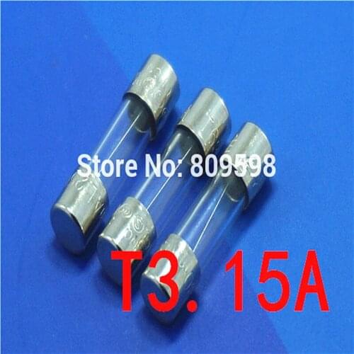 100 pcs/lot) T3.15A 250V 5 x 20mm Slow Blow Glass Tube Fuse,3.15Amp