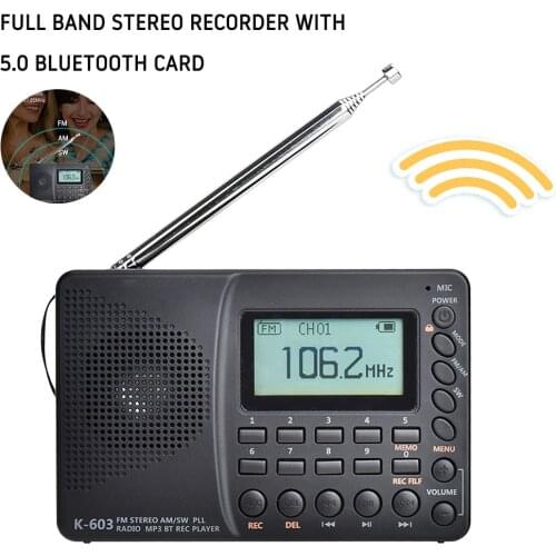 2020 Portable Pocket Radio MP3 Digital REC Recorder Support Micro TF Card Sleep Timer Radio FM Full Band Radio Bluetooth