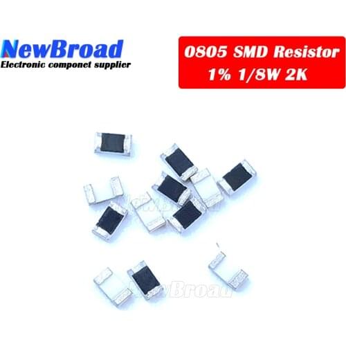 300PCS 0805 SMD Resistor 1% 2K ohm 1/8W 202