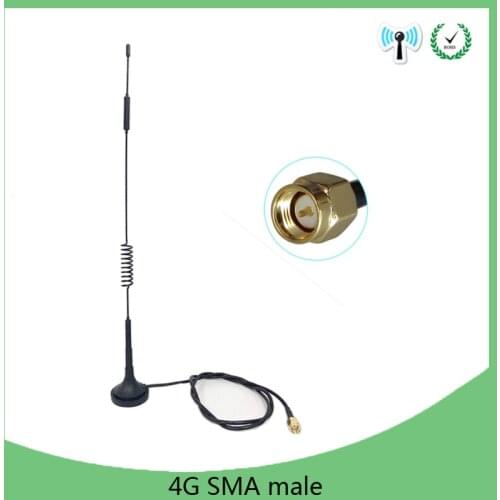 3G 4G LTE Antenna 10pcs 10dbi SMA Male Aerial 698-960/1700-2700Mhz magnetic base 3M Sucker Antena wireless modem router repeater