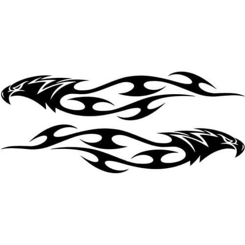 Car Sticker Pair Eagle Flames Tribal PVC Car Decoration Accessories Sticker Creative Waterproof Sunscreen Apply To Car Door