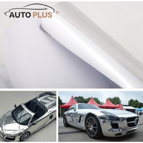 Car Styling 12Inch * 60Inch Chrome Mirror Silver Vinyl Sticker Decal Film Sheet Self-adhesive Air Bubble Free Decoration