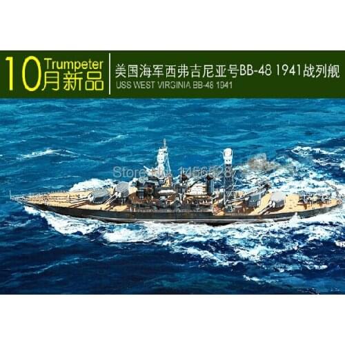 Free shipping NEW West Virginia in the United States battleship in 1941 Assembly Model kits Model building Trumpeter