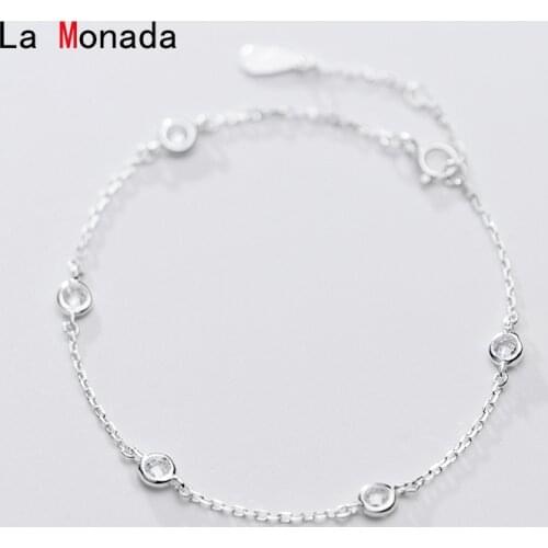 La Monada Black White Blue Red Bead Bracelets For Women 925 Sterling Silver Bracelet Trendy Fashion Jewelry Womens Accessories
