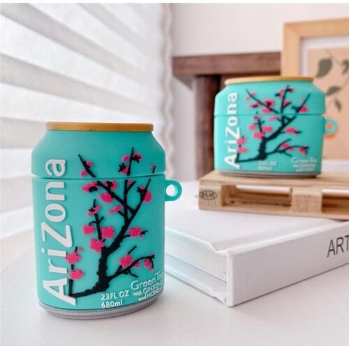 Brand 3D Arizona Tea Drink Can For AirPod Pro 2 1 case Silicone Charging Headphones Case for airpods case Protective soft Cover