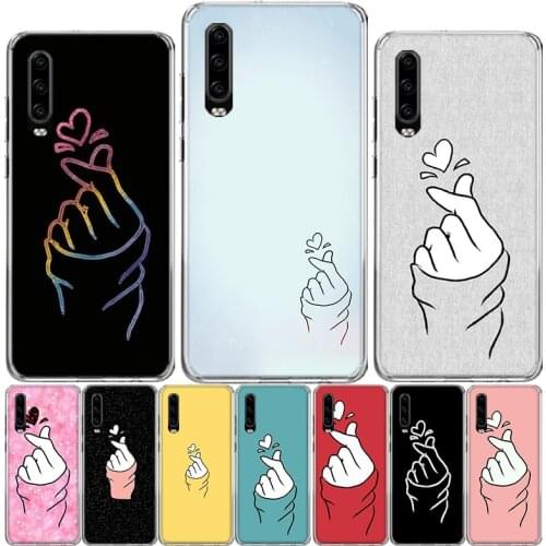 Black White Love kpop Phone Case For Huawei P40 P30 P20 P10 Mate 10 20 30 Lite Pro P Smart Z Plus 2019 Cover Shell Coque
