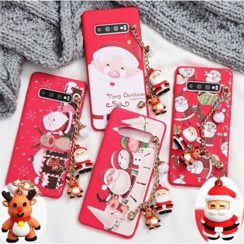 For Samsung Galaxy J4 J6 A6 A8 Plus A7 A9 2018 J5 J7 J5 2017 2016 Note 20 Ultra 8 9 10 Lite Plus TPU Christmas Noel Chain Case