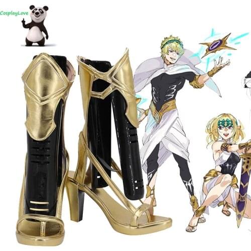 Fate Grand Order FGO Saber Dioscuri Castor Goden Shoes Cosplay Long Boots Leather Custom Made For Christmas Halloween