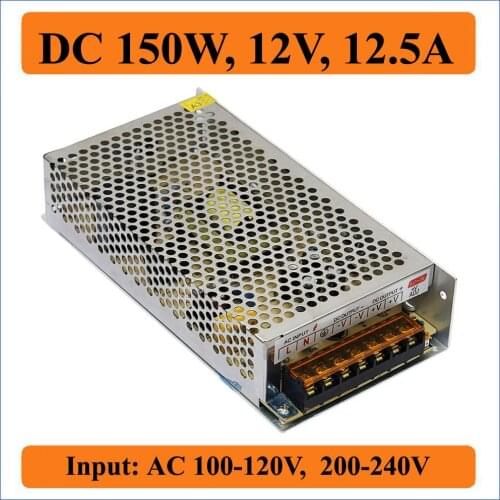150W 12V 12.5A switching power supply input AC220V/110V transformer to DC 12V Output power adapter for led strip lights Bulb