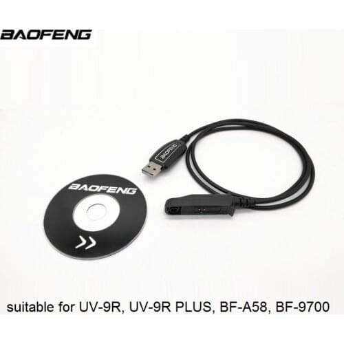 Programming Cable for Baofeng UV-9R PLUS Waterproof Walkie Talkies BF-A58 BF-9700 Ham CB Radio Station Frequency Cable