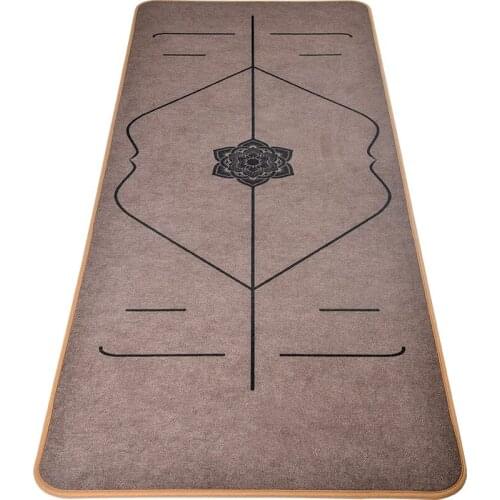 Microfiber Yoga Mat with Position Line Fitness Exercise Absorb Sweat Training Mat Environmental Protection Comfortable Yoga Mats