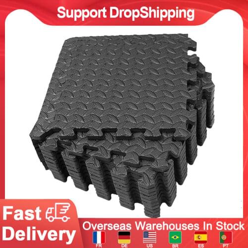 8Pcs Home Gym Mat EVA Leaf Grain Floor Mats Splicing Floor Pads Yoga Room Thicken Cushion Fitness Floor Protection Pad