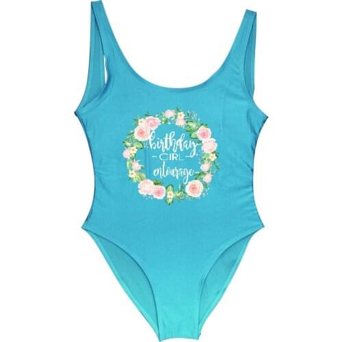 CUSTOM BLACK Swimsuit Birthday Girl&Entourage Bathing Suits Birthday Pool Party Celebration Personalized Birthday Queen Swim