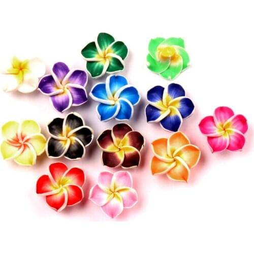 LF 30Pcs Mixed Clay Flower 18mm Decoration Crafts Flatback Cabochon Scrapbooking Embellishments Kawaii Diy Accessories