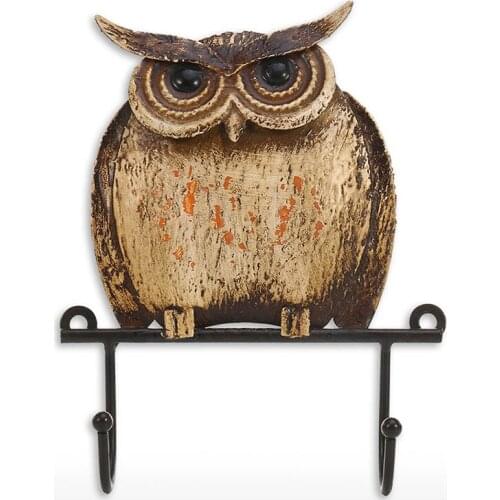 Metal Iron Hooks For Hanging Animal Owl Shaped Retro Living Room Wall Hanger Decorative Hooks Key Holder Wall Minimalist Hanger