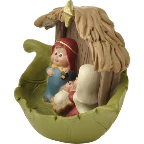 Mini Holy Family Statue Jesus Christ Mary Joseph Figurine Religious Ornament