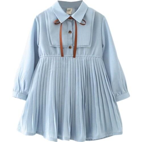 Fashion Girls Clothes Girl Dress Spring Autumn Children\s Girl Clothing 2019 Kids Solid Long Sleeve Princess Dress