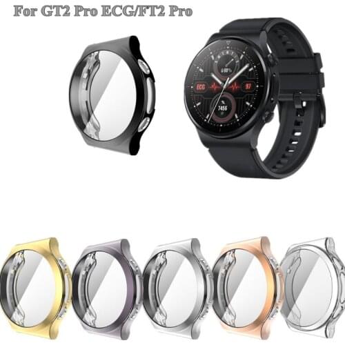 TPU Soft Full Screen Glass Protector Case Shell Edge Frame For Huawei-Watch GT 2 Pro ECG Strap Band GT2 pro Protective
