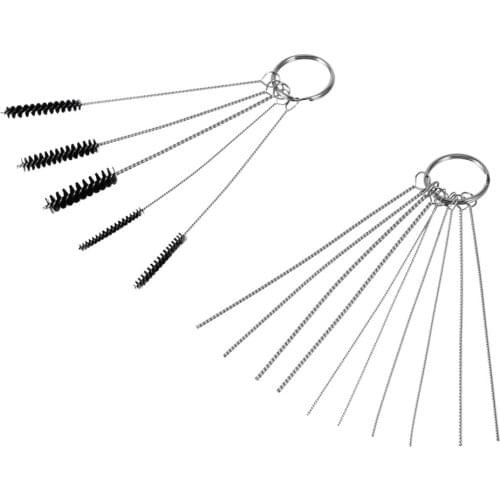 Carburetor Carbon Dirt Jet Remove Set 10 Pcs Cleaning Needles + 5 Pcs Brushes Tool Kits Vehicle Accessories