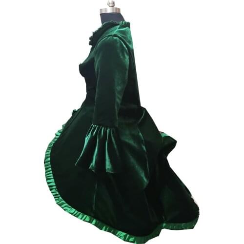 2020 New green Vintage costumes 18th Duchess Retro medieval Renaissance Reenactment Theatre Civil war Victorian dress D-387