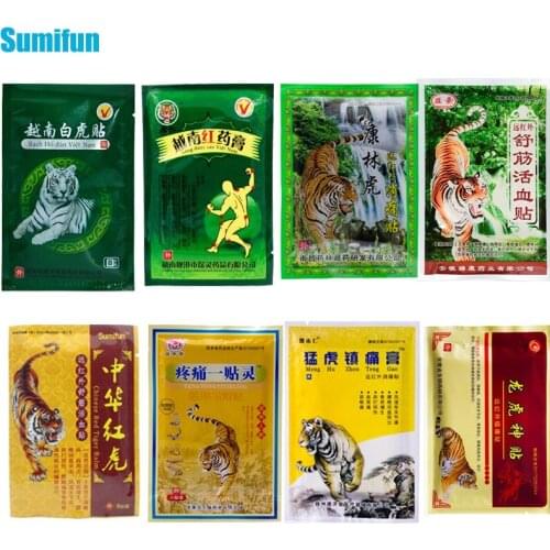 8Pcs/bag Of 8 Different Types Tiger Balm Plaster Pain Relief Patch Back Muscle Arthritis Joint Knee Arthritis Body Herbal Patch