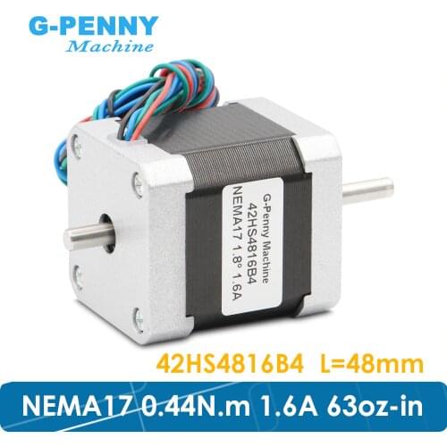 CNC Double shaft Stepper motor 42x48 NEMA17 stepper motor 1.6A 0.44N.m Nema 17 stepping motor 63Oz-in for CNC machine 3D printer