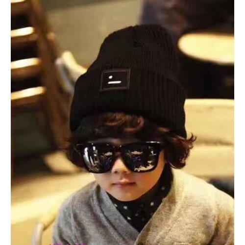 AC Studios Smiling face Beanie Skull Caps knitted Cashmere Eye Warm Couple Hats Tide Street Hip-hop Wool Cap Children hats 1