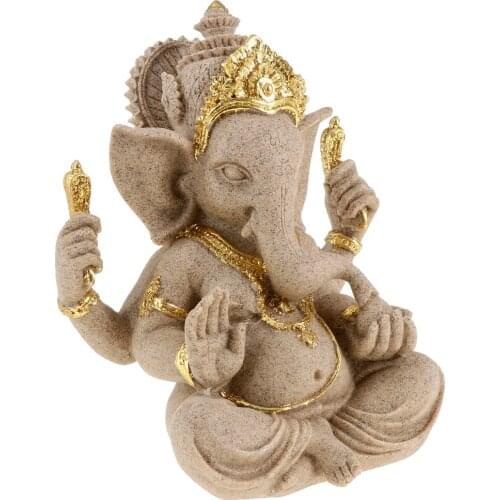 Sandstone Indian Elephant Statue Hand Carved Sculpture Figurine Ornament