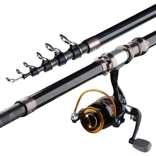 Carbon Fiber Telescopic Fishing Rod Portable Spinning Fishing Rod Pole Sea Boat Rock Fishing Rod Distance Throwing Vara De Pesca