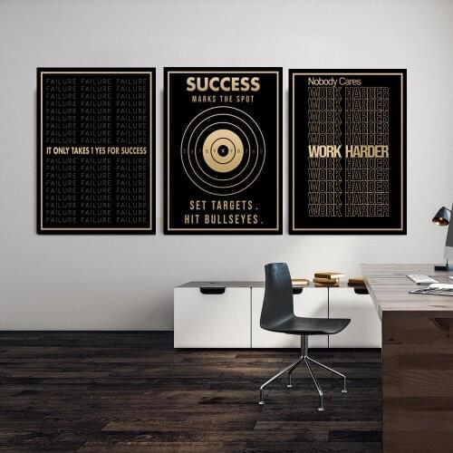 Success Text Canvas Painting Entrepreneur Motivational Quote Wall Art Canvas Posters Prints Wall Picture for Office Home Decor