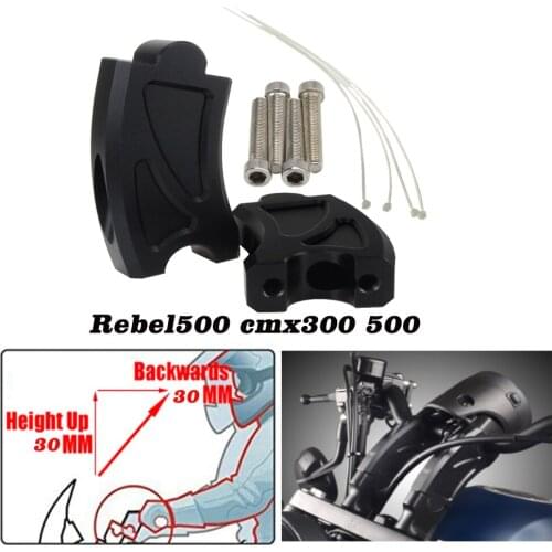 Motorcycle CMX Handlebar Riser Mount Clamp For Honda CMX500 Rebel500 CMX300 CMX 300 500 cm 500 High Lifter Risers Accessories
