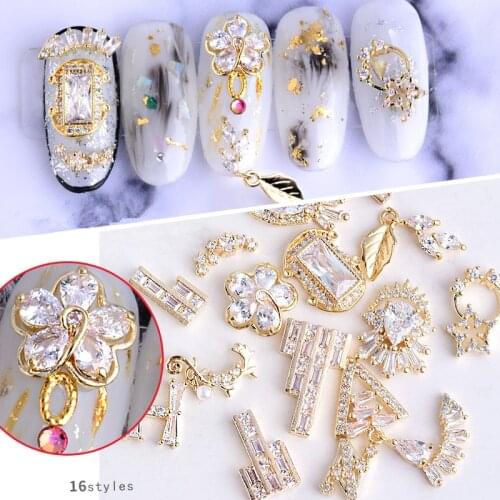 10 Pcs Charm Alloy Shiny Zircon 3D Nail Art Decorations Luxury Crystal Diamonds Jewelry Manicure Design Accessories