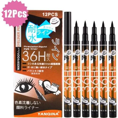 12 Pcs/Box Orange Waterproof Liquid Eyeliner Pencil Eye Liner Pen Make Up Eye Marker Beauty Essential Eyeliner Contour Cosmetics