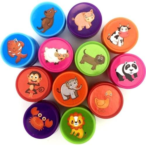 12PCS Self-ink Stamps Kids Party Favors Event Supplies for Birthday Gift Toys Boy Girl Goody Bag Pinata Fillers Christmas Gift