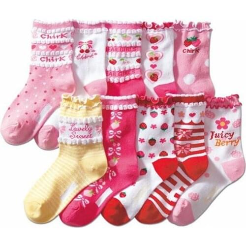 High quality 5 Pair Cute princess Cotton kids girl children socks girls socks